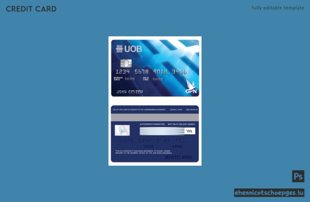 Mustervorschau einer GPN-Debitkarte der indonesischen UOB-Bank